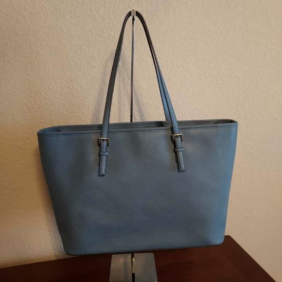 Michael Kors Jet Set Tote Saffiano Leather Blue Tone Spring Summer Shoulder Bag - Picture 6 of 6